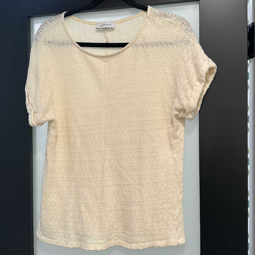 Gilli Cream Short Sleeve Top